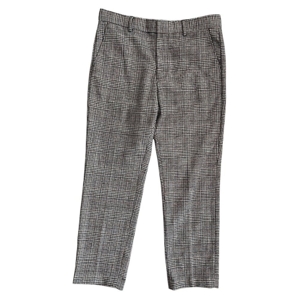 Weekday Mens Charlie Check Trouser Tan Size 52 Houndstooth Plaid Academia